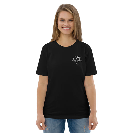 Unisex organic cotton t-shirt with Calm Attack logo