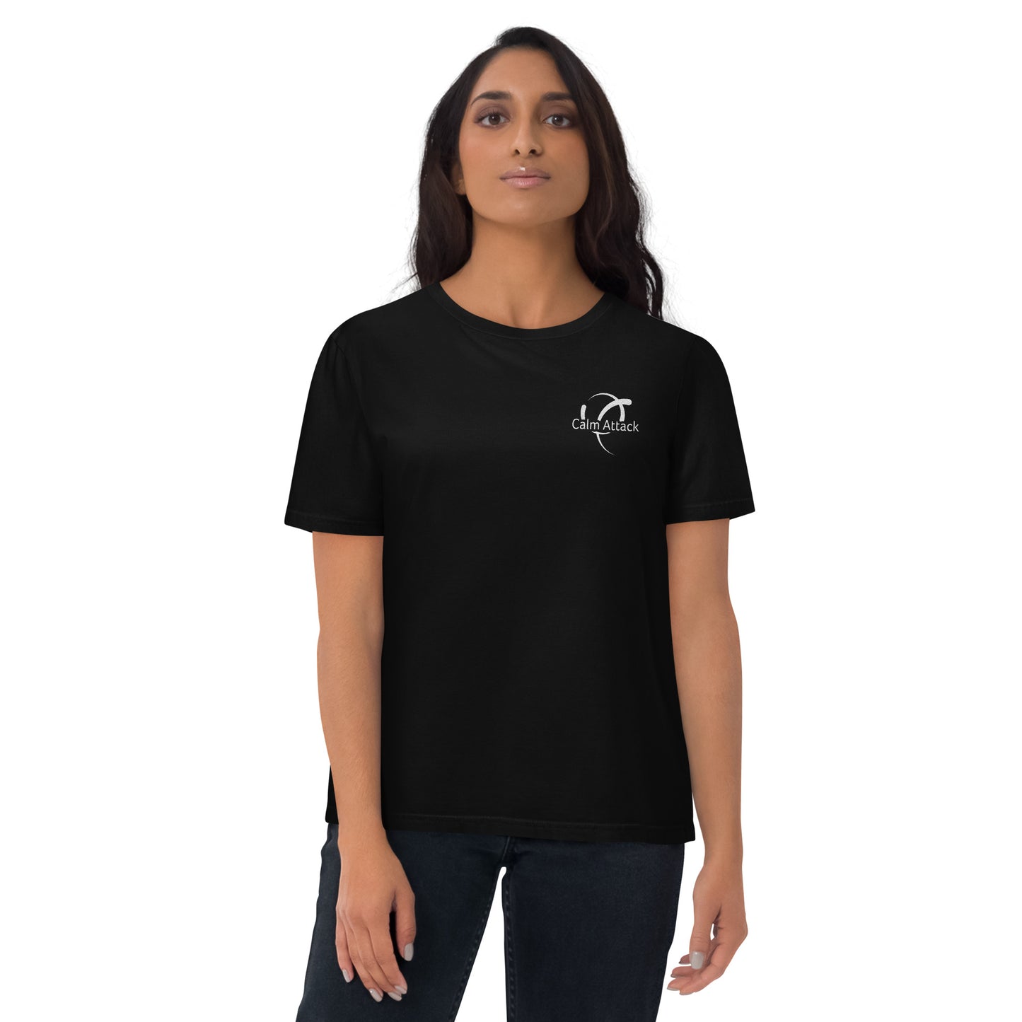 Unisex organic cotton t-shirt with Calm Attack logo